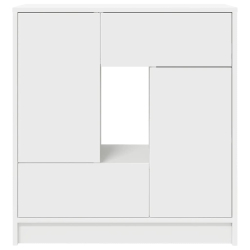Komoda z szufladami i drzwiami, biała, 70,5x34x74,5 cm