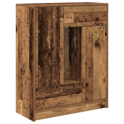 Komoda z szufladami i drzwiami, stare drewno, 73x31x90 cm