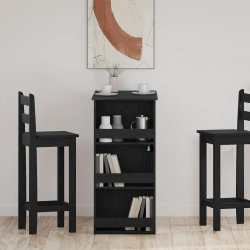 Stolik barowy z półkami, czarny dąb, 102x50x103,5 cm
