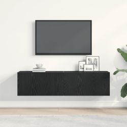 Szafka pod TV czarny dąb 120x30x30,5 cm materiał drewnopochodny