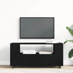 Szafka pod TV z kółkami, czarny dąb, 102x34,5x43 cm