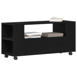 Szafka pod TV z kółkami, czarny dąb, 102x34,5x43 cm