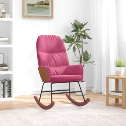 Fotel bujany, winna czerwień, tapicerowany aksamitem