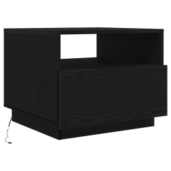 Stolik kawowy z podświetleniem LED, czarny dąb, 50x49x40 cm