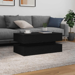 Stolik kawowy z oświetleniem LED, czarny dąb, 90x50x40 cm