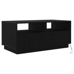 Stolik kawowy z oświetleniem LED, czarny dąb, 90x49x40 cm