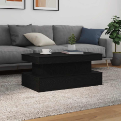 Stolik kawowy z oświetleniem LED, czarny dąb, 90x50x40 cm