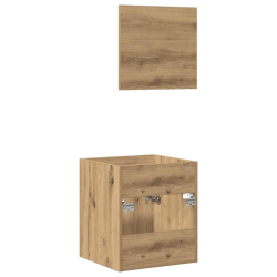 2-częściowy zestaw mebli łazienkowych, dąb artisan