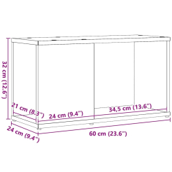 Szafka RTV, czarny dąb, 60x24x32 cm, materiał drewnopochodny