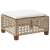 Stołek ogrodowy z poduszką, beżowy, 63,5x56x32 cm, rattan PE