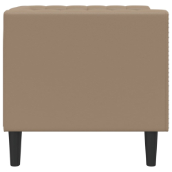 Fotel Chesterfield, cappuccino, tapicerowany sztuczną skórą
