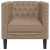 Fotel Chesterfield, cappuccino, tapicerowany sztuczną skórą