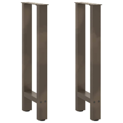 Nogi do stolika kawowego, naturalna stal, 2 szt., 38x(72-73) cm