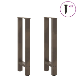 Nogi do stolika kawowego, naturalna stal, 2 szt., 38x(72-73) cm