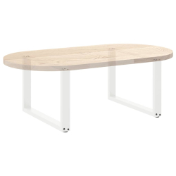 Nogi do stolika kawowego, 2 szt., białe, 60x(42-43) cm, stal