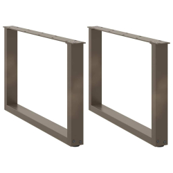 Nogi do stolika kawowego, 2 szt., naturalna stal, 60x(42-43) cm