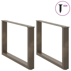 Nogi do stolika kawowego, 2 szt., naturalna stal, 60x(42-43) cm
