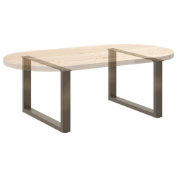 Nogi do stolika kawowego, 2 szt., naturalna stal, 60x(42-43) cm