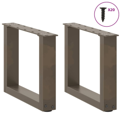 Nogi do stolika kawowego, 2 szt., naturalna stal, 40x(30-31) cm
