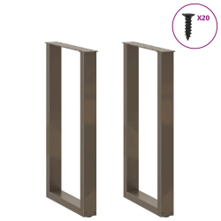 Nogi do stolika kawowego, 2 szt., naturalna stal, 40x(90-91) cm