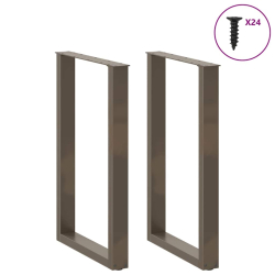 Nogi do stolika kawowego, 2 szt., naturalna stal, 60x(90-91) cm