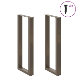 Nogi do stolika kawowego 2 szt. naturalna stal 40x(100-101) cm