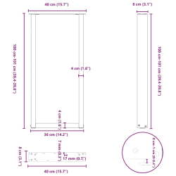 Nogi do stolika kawowego 2 szt. naturalna stal 40x(100-101) cm