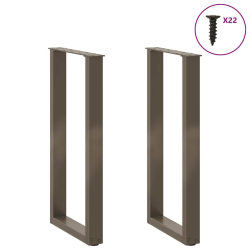 Nogi do stolika kawowego, 2 szt., naturalna stal, 38x(72-73) cm