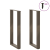 Nogi do stolika kawowego, 2 szt., naturalna stal, 38x(72-73) cm