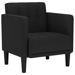Sofa Fotel z Podłokietnikami Czarny 53 cm Tkanina