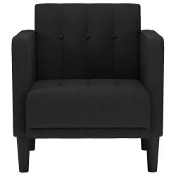 Sofa Fotel z Podłokietnikami Czarny 53 cm Tkanina