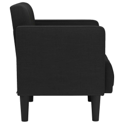 Sofa Fotel z Podłokietnikami Czarny 53 cm Tkanina