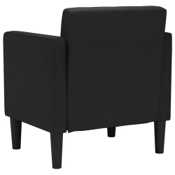 Sofa Fotel z Podłokietnikami Czarny 53 cm Tkanina