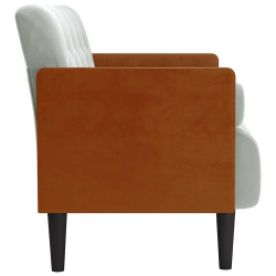Sofa dwuosobowa z poduszkami wałkowymi Jasnoszara 110 cm