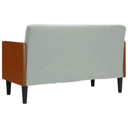 Sofa dwuosobowa z poduszkami wałkowymi Jasnoszara 110 cm