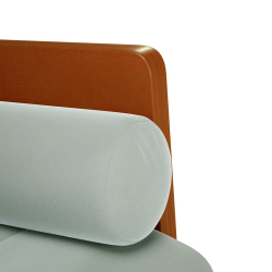 Sofa dwuosobowa z poduszkami wałkowymi Jasnoszara 110 cm