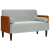 Sofa dwuosobowa z poduszkami wałkowymi Jasnoszara 110 cm