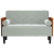 Sofa dwuosobowa z poduszkami wałkowymi Jasnoszara 110 cm