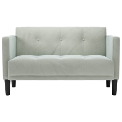 Sofa dwuosobowa Jasnoszara 111 cm Aksamit