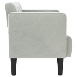 Sofa dwuosobowa Jasnoszara 111 cm Aksamit