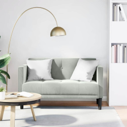 Sofa dwuosobowa Jasnoszara 111 cm Aksamit