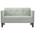 Sofa dwuosobowa Jasnoszara 111 cm Aksamit