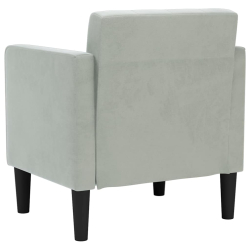 Sofa Fotel z Podłokietnikami Jasnoszary 53 cm Aksamit