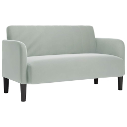 Sofa dwuosobowa Jasnoszara 109 cm Aksamit