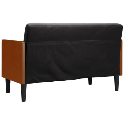 Sofa dwuosobowa z poduszkami wałkowymi Czarna 110 cm Aksamit
