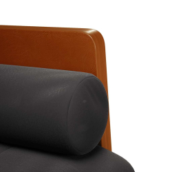 Sofa dwuosobowa z poduszkami wałkowymi Czarna 110 cm Aksamit