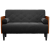 Sofa dwuosobowa z poduszkami wałkowymi Czarna 110 cm Aksamit