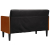 Sofa dwuosobowa z poduszkami wałkowymi Czarna 110 cm Aksamit