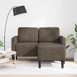 Sofa 2-osobowa z szezlongiem w kształcie litery L Ciemnoszara