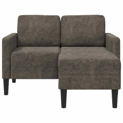 Sofa 2-osobowa z szezlongiem w kształcie litery L Ciemnoszara